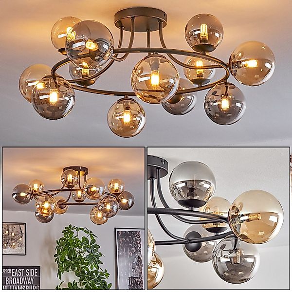 hofstein Deckenleuchte 12-flammige Deckenlampe aus Metall/Glas günstig online kaufen