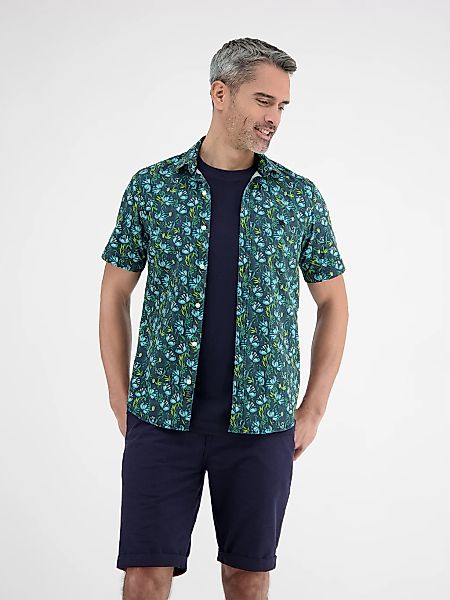 LERROS Kurzarmhemd "LERROS Herren Poplin-Stretchhemd, floral gemustert" günstig online kaufen
