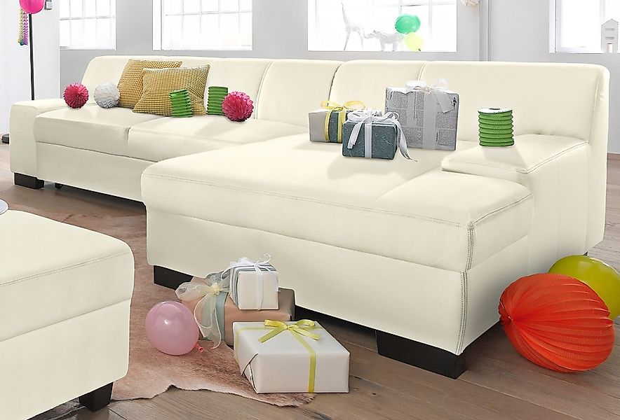 DOMO collection Ecksofa "Norma, elegant und modern, mit flachen Armlehnen, günstig online kaufen