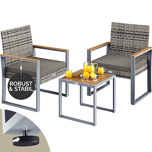 Casaria Balkonset, 2 Stühle Tisch Auflagen günstig online kaufen