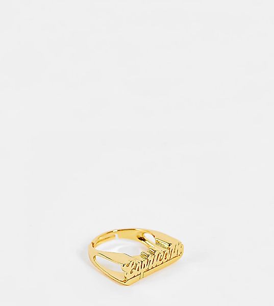Image Gang – Verstellbarer, vergoldeter Ring mit „Capricorn“-Horoskop-Desig günstig online kaufen