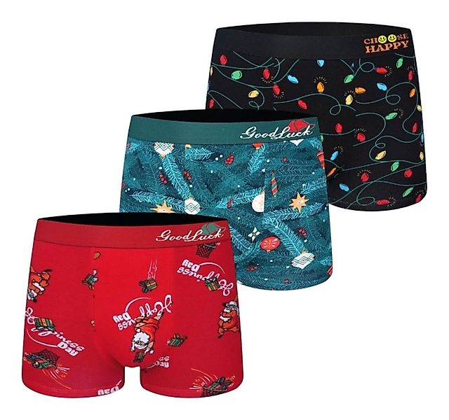 Toker Collection® Boxershorts Weihnachts Boxershort 3er Pack bunter Mix, M günstig online kaufen