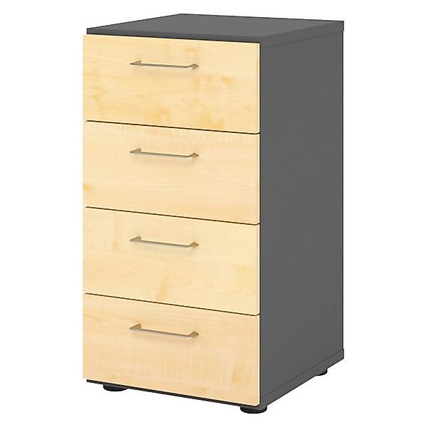 bümö Aktenschrank smart Schubladen Schrank - 4 Schübe Dekor: Graphit/Ahorn günstig online kaufen
