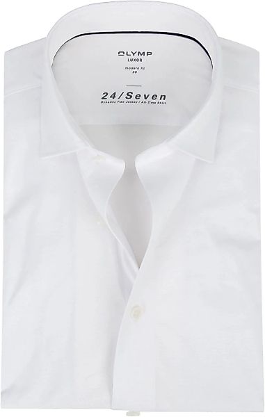 OLYMP Luxor Jersey Stretch Shirt 24/Seven Weiß - Größe 47 günstig online kaufen
