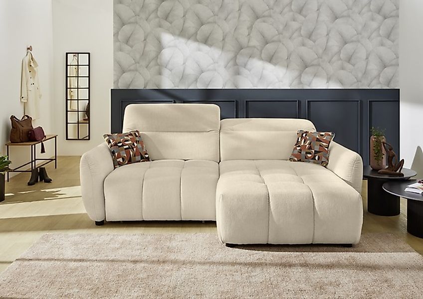 Jockenhöfer Gruppe Ecksofa "Zoom L-Form, B: 263 cm, mit 60 cm elektr. Sitzt günstig online kaufen