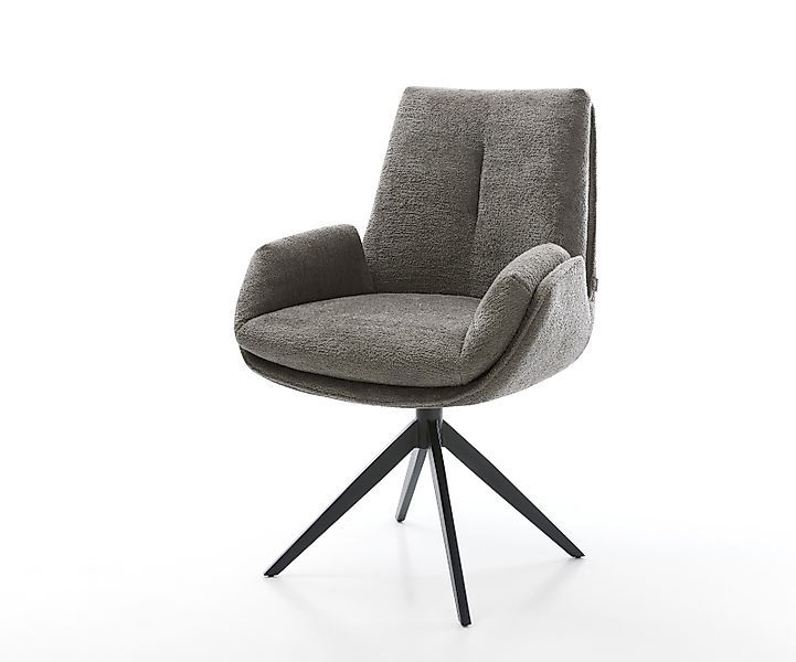 Drehstuhl Clea-Flex Bouclé Soft Schlamm Kreuzgestell breit Schwarz 360° dre günstig online kaufen