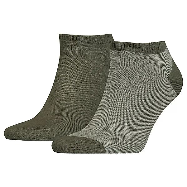 Levi´s ® Low Cut Logo Micro Gestreifte Socken 2 Paare EU 43-46 Khaki günstig online kaufen