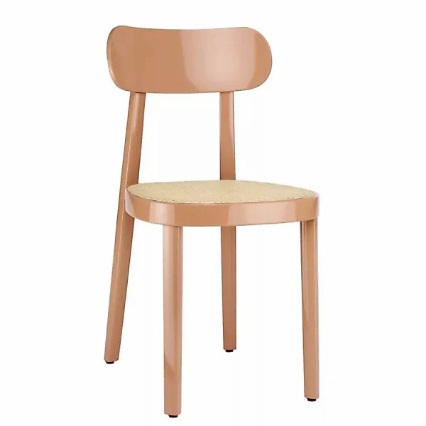 THONET 118 Holzstuhl | Rohrgeflecht-Sitz | Hochglanzlack altrosa günstig online kaufen