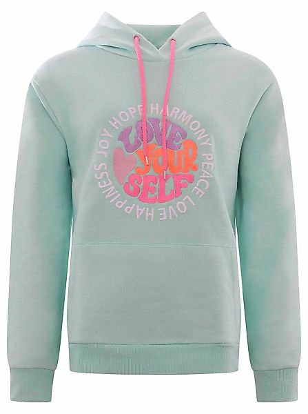 Zwillingsherz Sweatshirt, in Pastell mit neonfarbener "Love Yourself" Stick günstig online kaufen