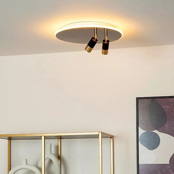 LED Deckenleuchte Jubel in Messing und Schwarzchrom 2x 5W 700lm günstig online kaufen