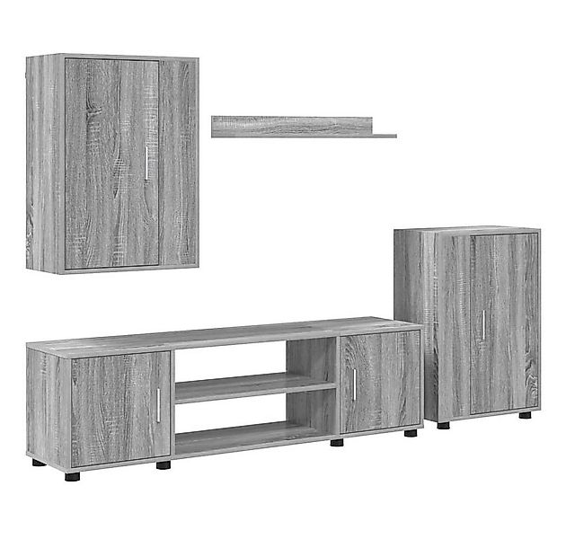 vidaXL TV-Schrank TV-Schrankset Wandmontiert 4 pcs Graues Sonoma Holzwerkst günstig online kaufen