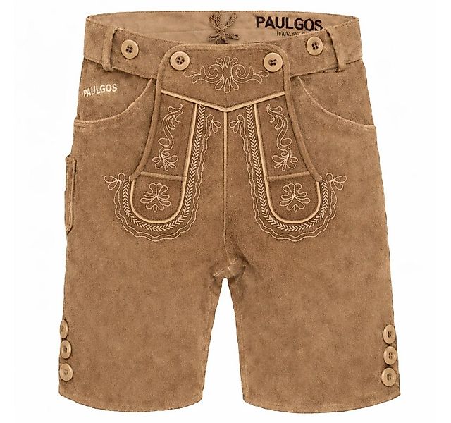 PAULGOS Trachtenhose Herren Lederhose Kurz mit Trägern 100% Echtleder - HK2 günstig online kaufen