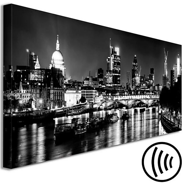 Wandbild London Lights (1 Part) Narrow Black and White XXL günstig online kaufen