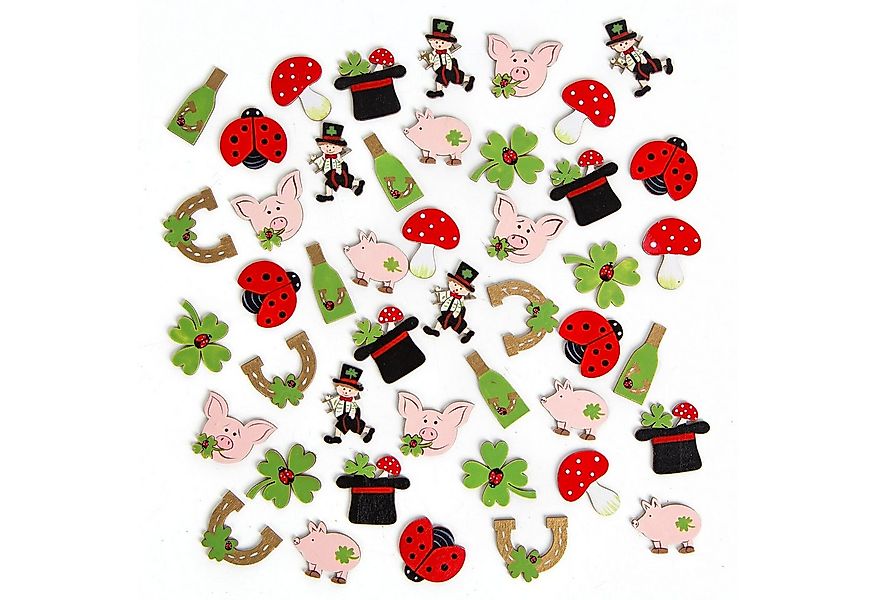 Logbuch-Verlag Dekofigur Glücksbringer Set 45 TLG. aus Holz, ca. 4,5 cm günstig online kaufen