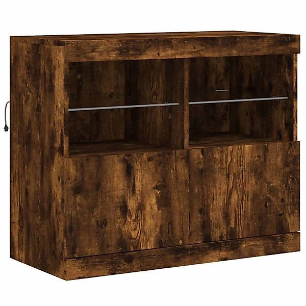 vidaXL Sideboard mit LED-Leuchten Räuchereiche 81x37x67 cm 836662 günstig online kaufen