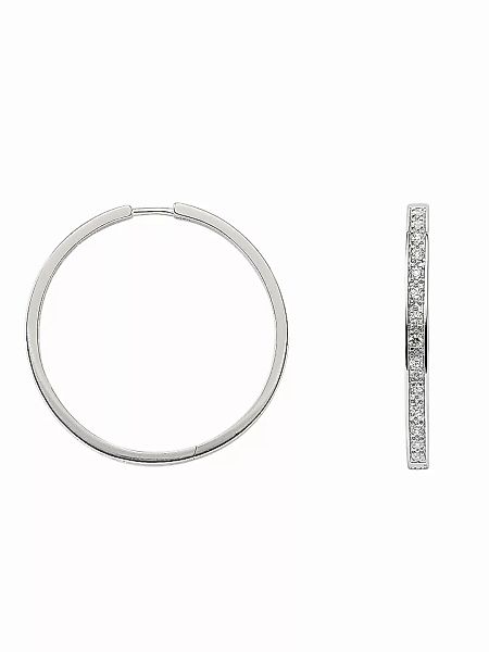 Adelia´s Paar Ohrhänger "925 Silber Ohrringe Creolen mit Zirkonia Ø 37,5 mm günstig online kaufen
