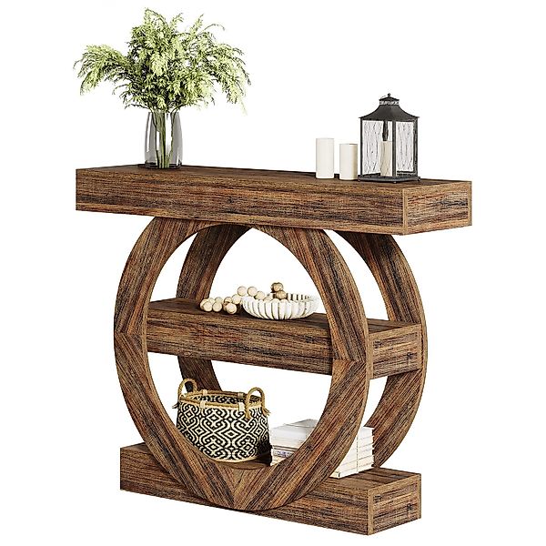 Tribesigns Konsolentisch 104x30x80 cm, 3-stöckiger Sofatisch, günstig online kaufen
