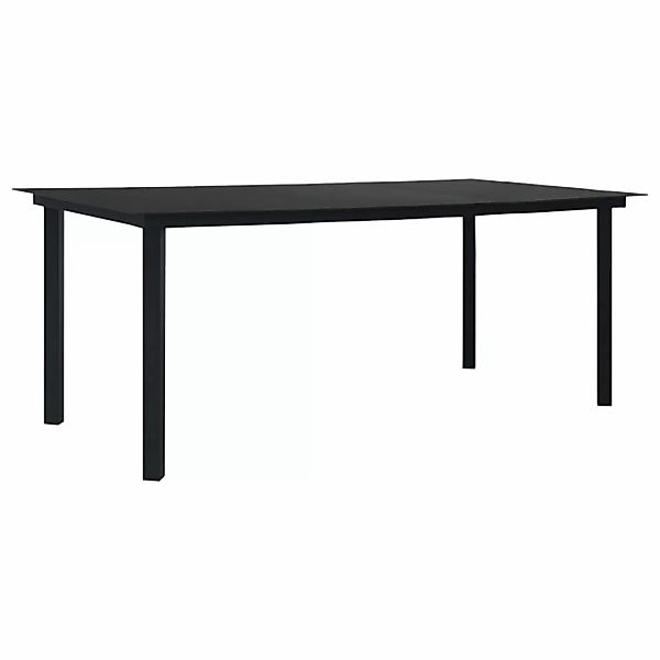 Garten-esstisch Schwarz 190x90x74 Cm Stahl Und Glas günstig online kaufen