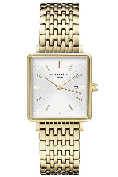 ROSEFIELD Quarzuhr Damen-Rechteckig Goldfarben günstig online kaufen