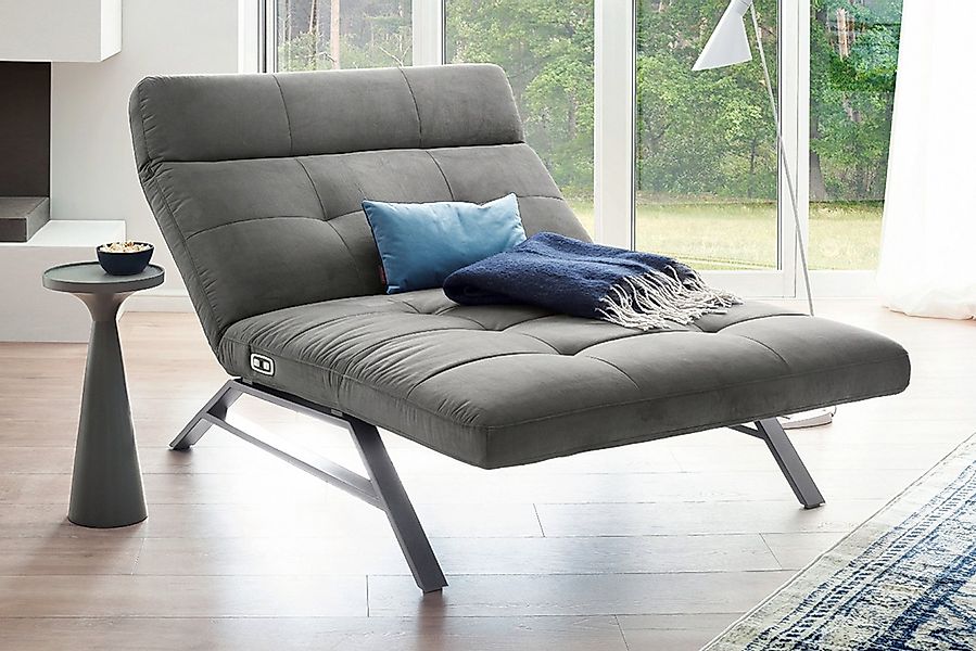 KAWOLA Relaxliege AMERIVA, Velvet, Fuß schwarz oder chrome, verschiedene Br günstig online kaufen