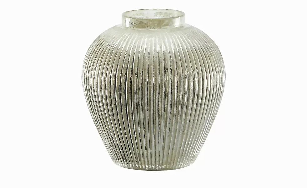 HOME STORY Vase ¦ silber ¦ Glas ¦ Maße (cm): H: 18,5  Ø: 17.5 Weihnachten - günstig online kaufen