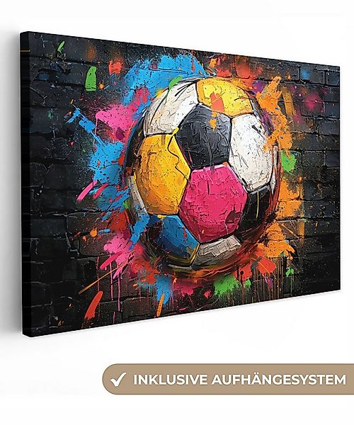 OneMillionCanvasses® Leinwandbild Graffiti - Fußball - Wand - Sport - Pop-A günstig online kaufen