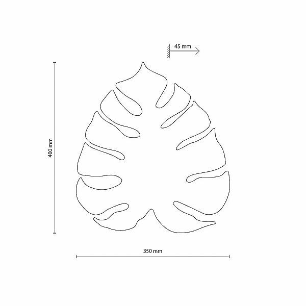 Wandleuchte Monstera, Blattform, 3 x G9, Stahl, braun günstig online kaufen