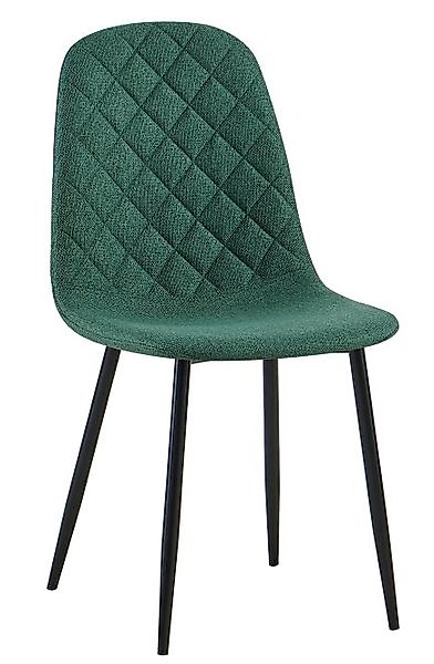 Polsterstuhl 4er Set Gestell Metall schwarz / Grün günstig online kaufen