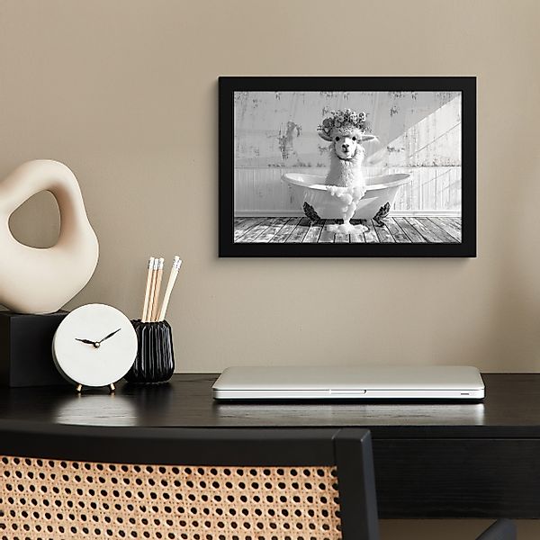 MuchoWow Poster Alpaka - Blumen - günstig online kaufen