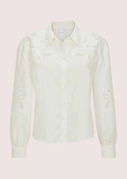 MADELEINE Langarmbluse "Hemdbluse Baumwollbluse mit floraler Stickerei" Blu günstig online kaufen