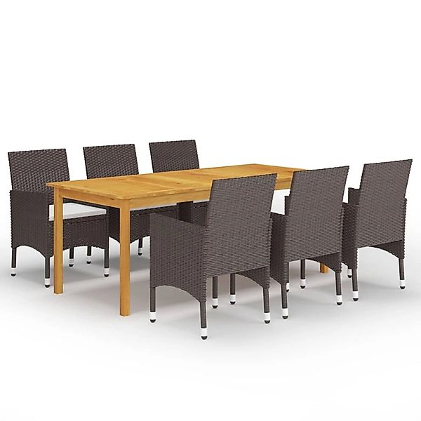 vidaXL Garten-Essgruppe 7-tlg. Garten-Essgruppe Braun, (7-tlg) günstig online kaufen