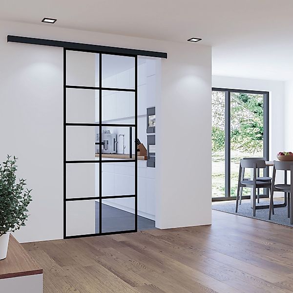 inova wohnen Glasschiebetür mit schwarzem 10 günstig online kaufen