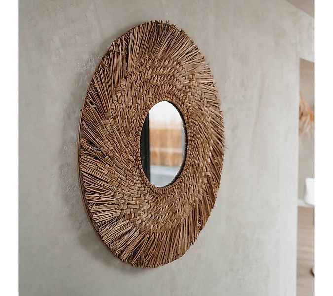 Kuzira Wandspiegel DER SONNENSCHEIN Wandspiegel Dekospiegel Seegrasspiegel günstig online kaufen