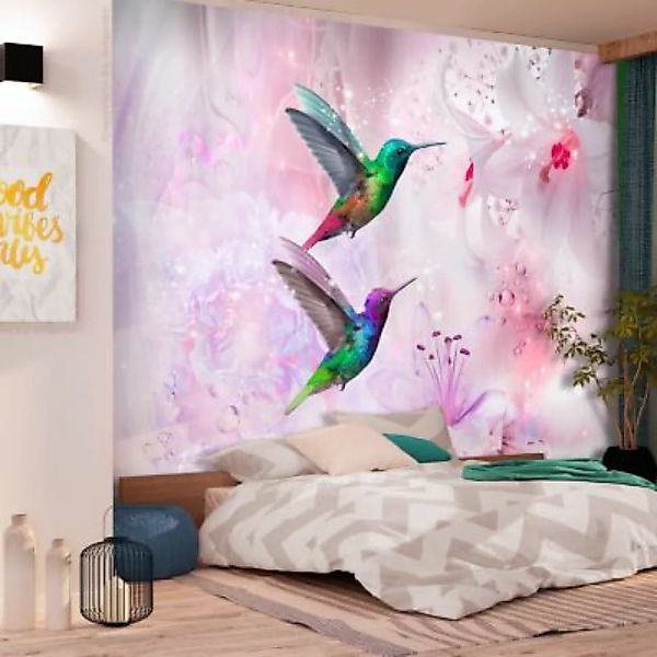artgeist Fototapete Colourful Hummingbirds (Purple) mehrfarbig Gr. 150 x 10 günstig online kaufen