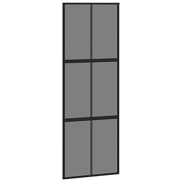 vidaXL Schiebetür Schwarz 76x205 cm Hartglas und Aluminium 155213 günstig online kaufen