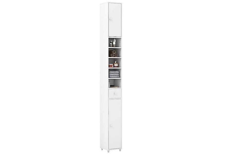 COSTWAY Hochschrank Badschrank schmal, mit Schublade, Türen & 9 Fächern, 18 günstig online kaufen