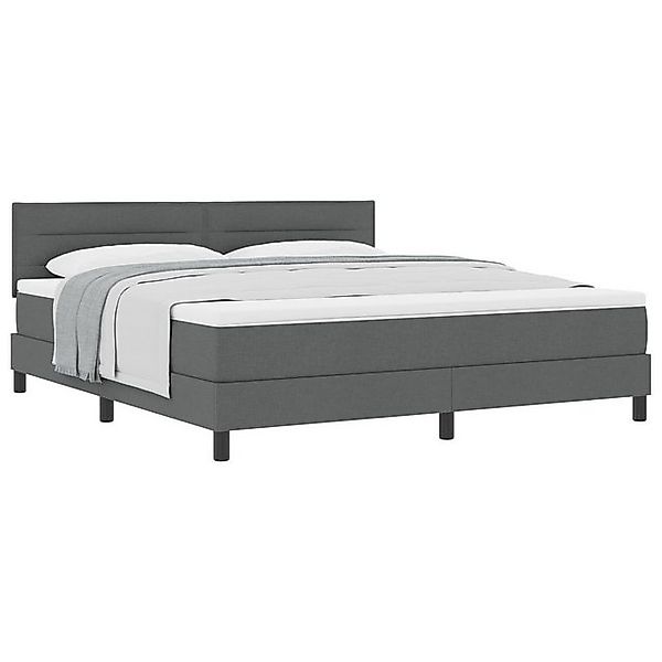 vidaXL Bett Boxspringbett mit Matratze Dunkelgrau 180x200 cm Stoff (1-tlg) günstig online kaufen