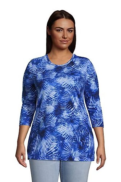 Supima-Shirt mit 3/4-Ärmeln in großen Größen, Damen, Größe: 48-50 Plusgröße günstig online kaufen