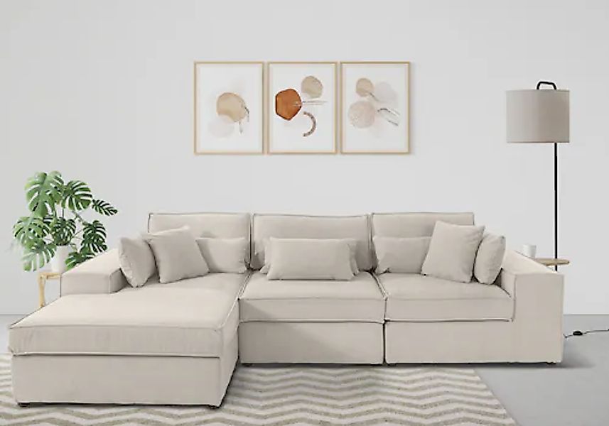 RAUM.ID Ecksofa »Florid L-Form«, 3 Teile, bestehend aus Modulen, viele Bezu günstig online kaufen