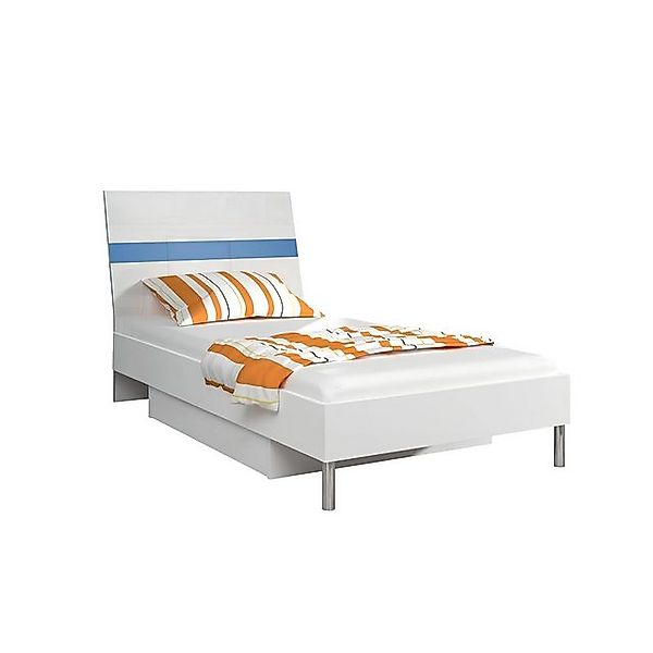 Xlmoebel Bett Einzelbett für Kinderzimmer in Blauem Holzdesign mit Hochglan günstig online kaufen