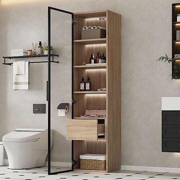 HAUSS SPOLE Vitrine 165×40cm Highboard Küchenschrank günstig online kaufen