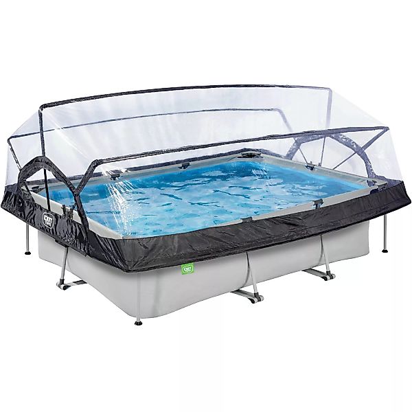 EXIT Soft Grey Pool Grau 300 x 200 x 65 cm m. Filterpumpe u. Abdeckung günstig online kaufen