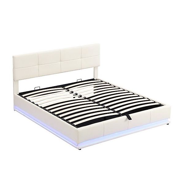 Gotagee Polsterbett Doppelbett LED 180x200 Jugendbett Funktionsbett Kunstle günstig online kaufen
