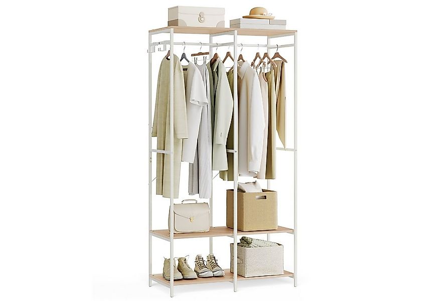 SONGMICS Kleiderschrank Kleiderständer Garderobenständer, Ablagen, abnehmba günstig online kaufen