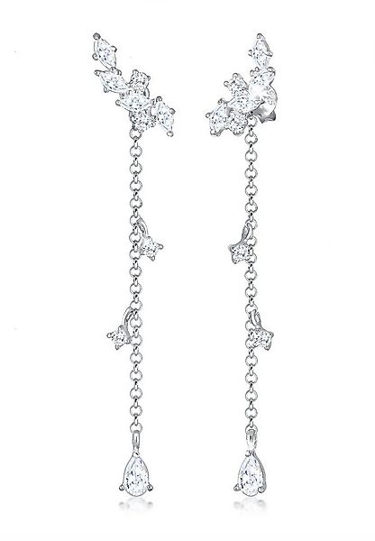 Elli Paar Ohrhänger Ohrhänger lang mit Zirkonia Tropfen 925 Sterling Silber günstig online kaufen