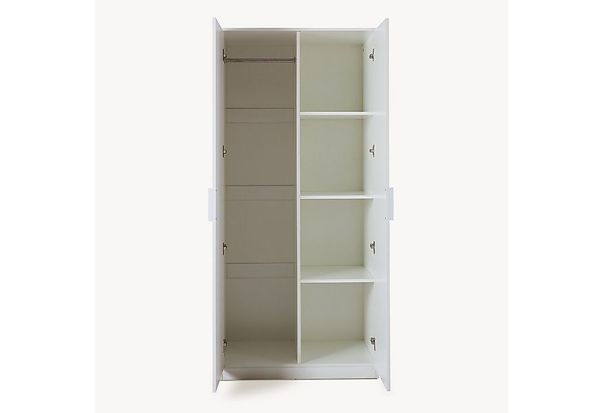 en.casa Kleiderschrank »Eiselfing« 2 Türen, 1 Stange, 4 Fächer 176x80x52 cm günstig online kaufen