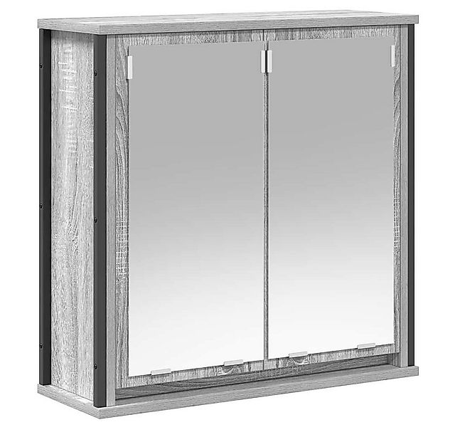 vidaXL Badezimmerspiegelschrank Bad-Wandschrank mit Spiegel Grau Sonoma 60x günstig online kaufen