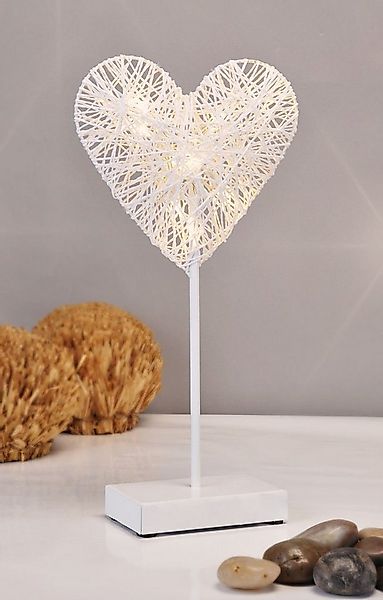 Spetebo LED Tischleuchte LED Leuchte Deko Herz warmweiß - 10 LED, LED, warm günstig online kaufen