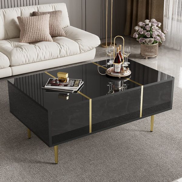 STILVORA Sideboard Hochglanz-Couchtisch mit Stauraum Beistelltisch günstig online kaufen