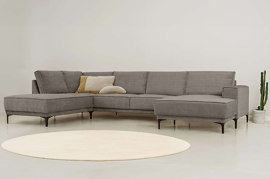 PLACES OF STYLE Wohnlandschaft »XXL Sofa Oland, Struktur, Flachgewebe, Luxu günstig online kaufen